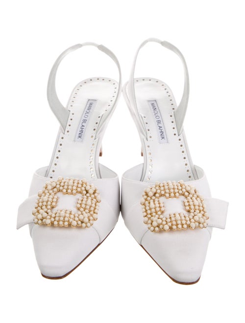 Manolo Blahnik Satin Slingback Pumps