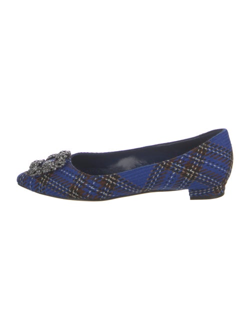 Manolo Blahnik Printed Crystal Embellishments Ballet Flats