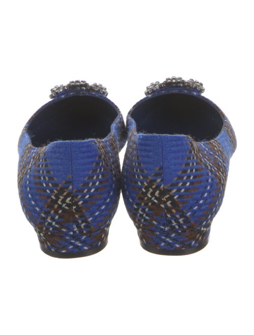 Manolo Blahnik Printed Crystal Embellishments Ballet Flats
