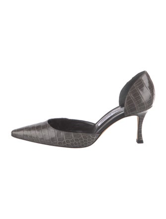 Manolo Blahnik Crocodile D'Orsay Pumps