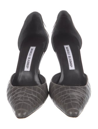 Manolo Blahnik Crocodile D'Orsay Pumps