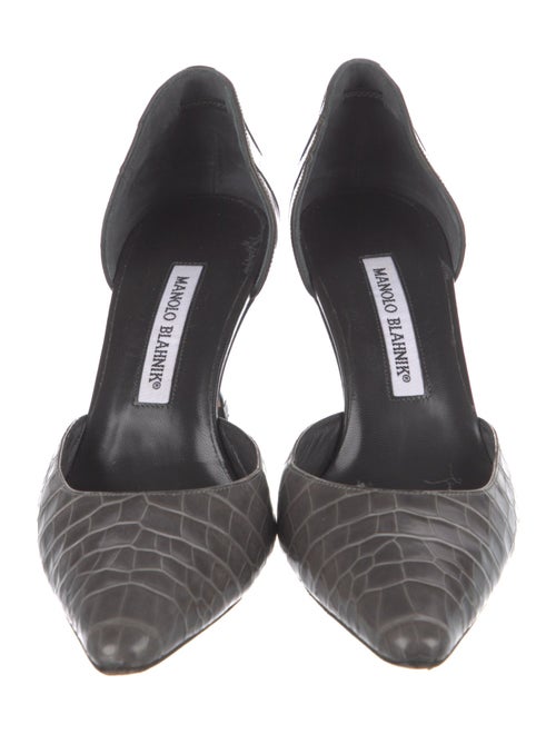 Manolo Blahnik Crocodile D'Orsay Pumps