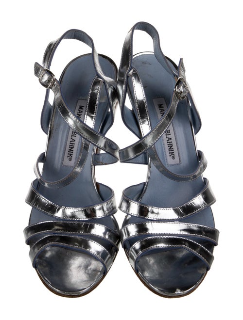 Manolo Blahnik Patent Leather Slingback Sandals