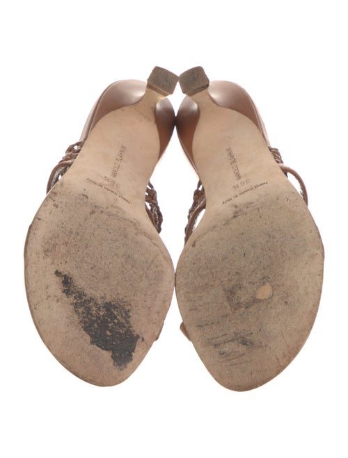 Manolo Blahnik Leather Braided Accents Slides