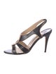 Manolo Blahnik Leather Scalloped Accent Slingback Sandals