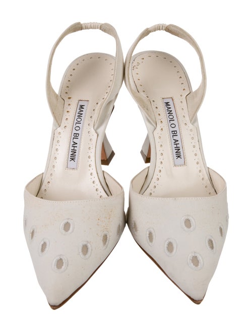 Manolo Blahnik Satin Slingback Pumps