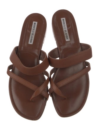 Manolo Blahnik Leather Slides