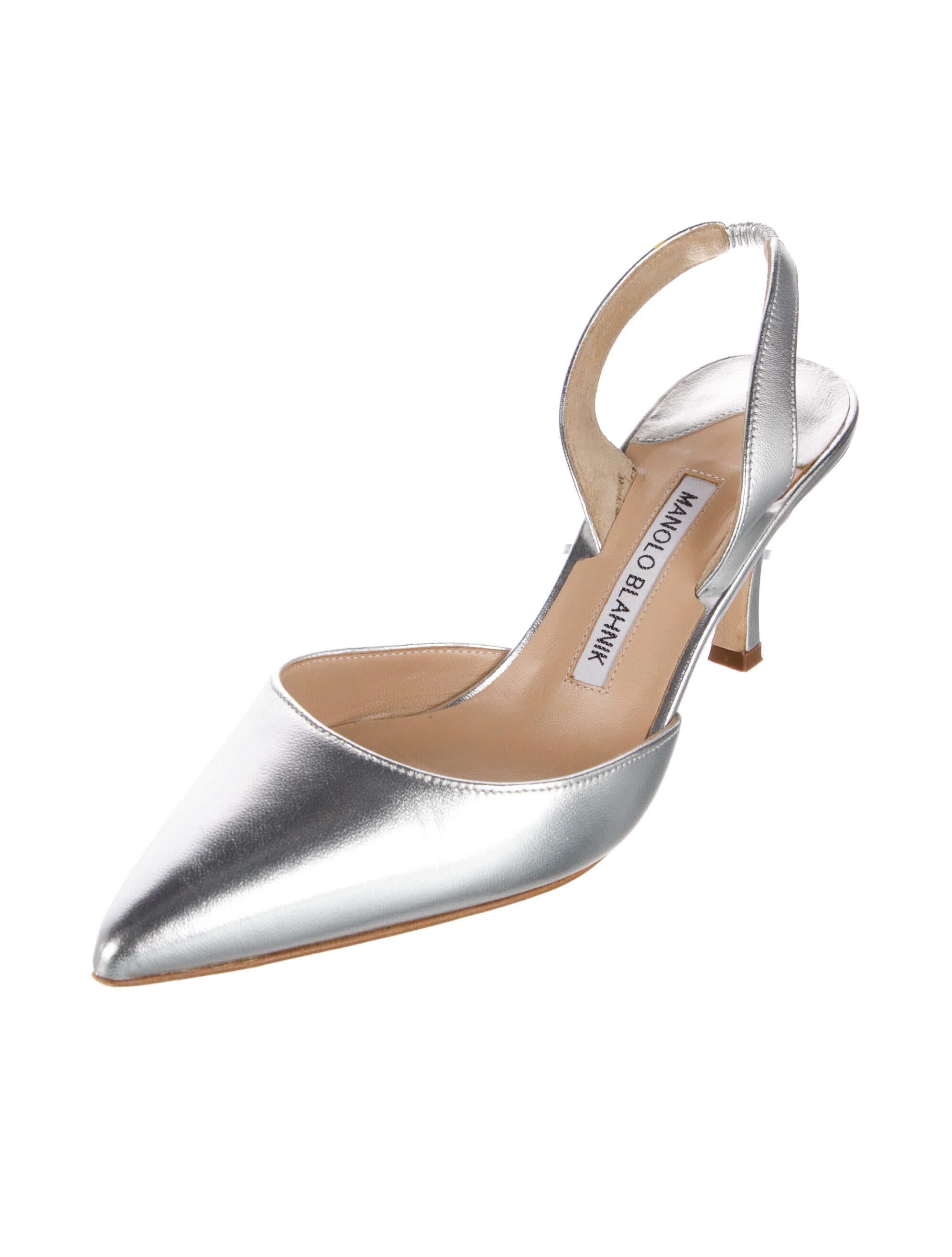 Manolo Blahnik Leather Slingback Pumps w/ Tags