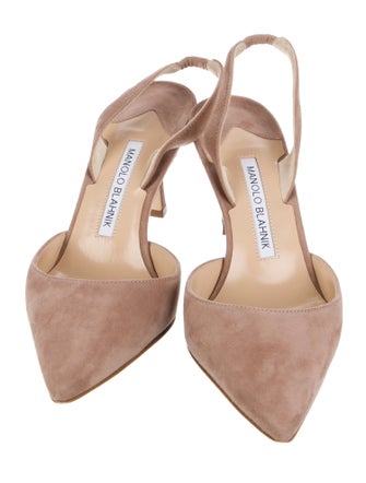 Manolo Blahnik Suede Slingback Pumps