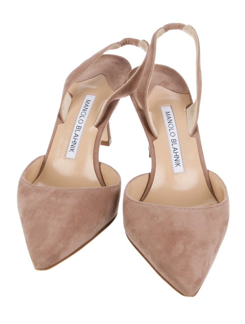 Manolo Blahnik Suede Slingback Pumps