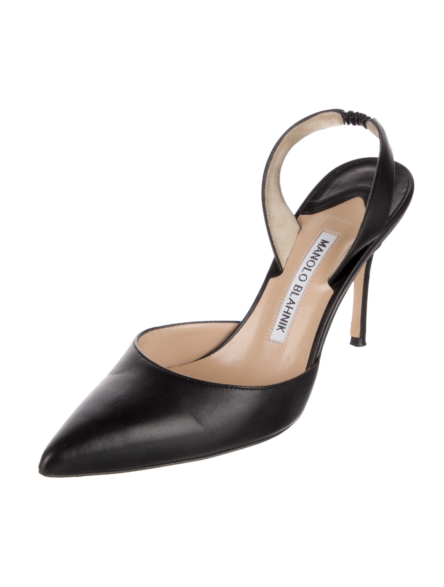 Manolo Blahnik Leather Slingback Pumps