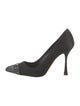 Manolo Blahnik Satin Crystal Embellishments Pumps