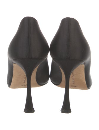Manolo Blahnik Satin Crystal Embellishments Pumps