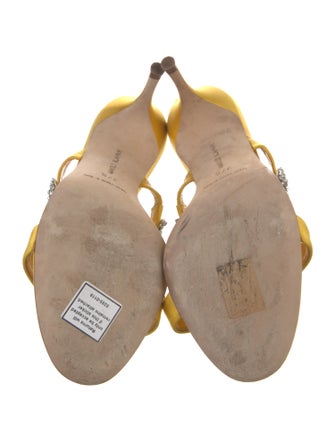 Manolo Blahnik Satin Crystal Embellishments Sandals