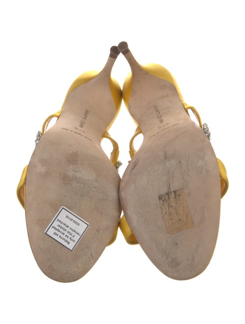 Manolo Blahnik Satin Crystal Embellishments Sandals