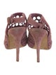 Manolo Blahnik Suede Lasercut Accents Slingback Pumps