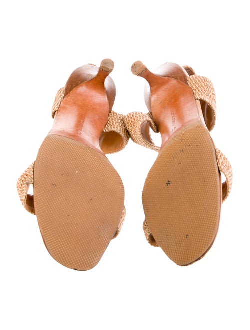 Manolo Blahnik Straw Animal Print Sandals