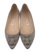 Manolo Blahnik Satin Crystal Embellishments Flats
