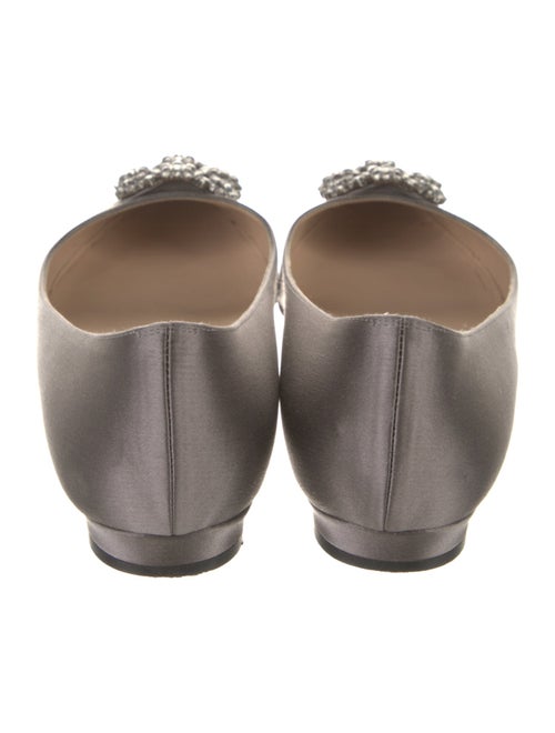 Manolo Blahnik Satin Crystal Embellishments Flats