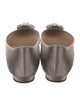 Manolo Blahnik Satin Crystal Embellishments Flats