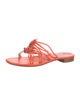 Manolo Blahnik Leather Ruffle Embellishment Slides