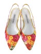 Manolo Blahnik Floral Print Slingback Flats