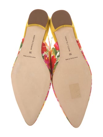 Manolo Blahnik Floral Print Slingback Flats