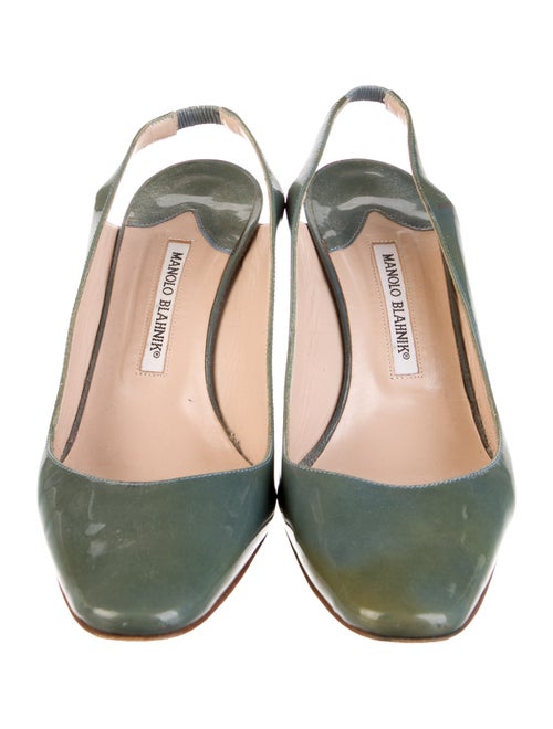 Manolo Blahnik Patent Leather Slingback Pumps
