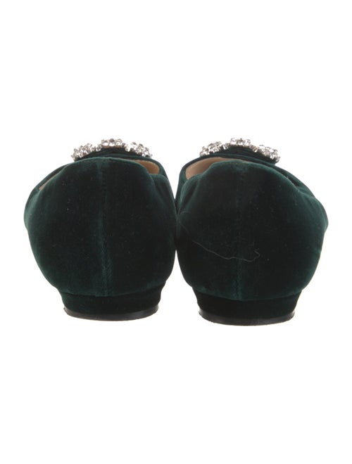 Manolo Blahnik Satin Crystal Embellishments Flats