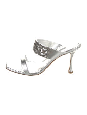 Manolo Blahnik Leather Slides