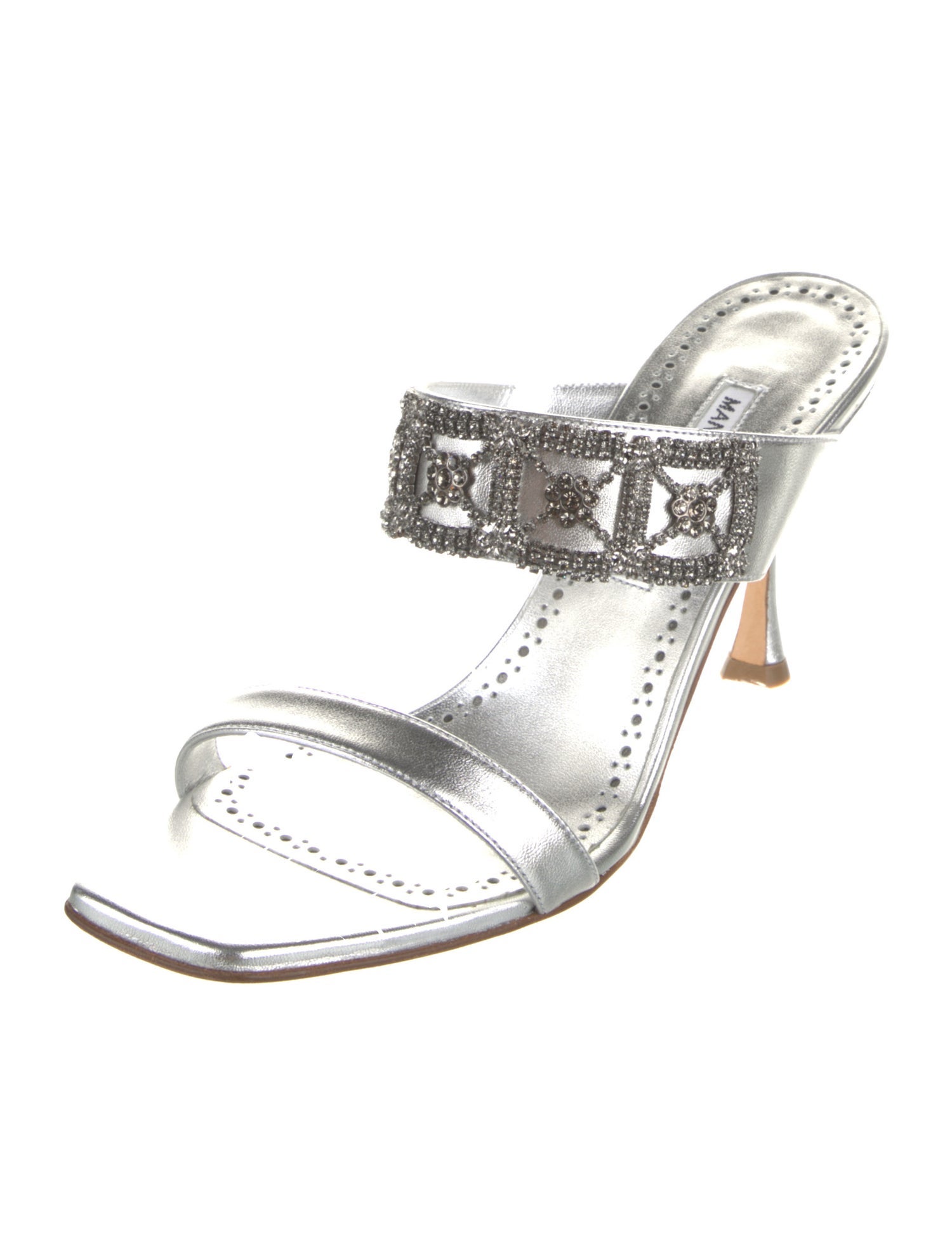 Manolo Blahnik Leather Slides