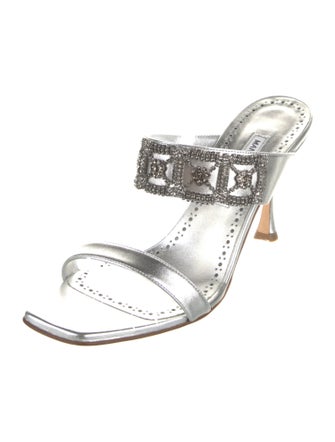 Manolo Blahnik Leather Slides