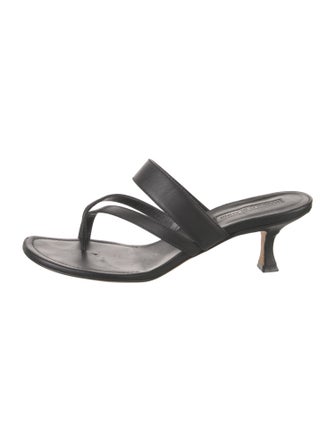 Manolo Blahnik Leather Slides