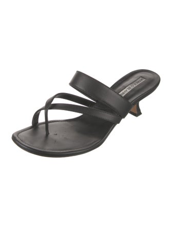 Manolo Blahnik Leather Slides