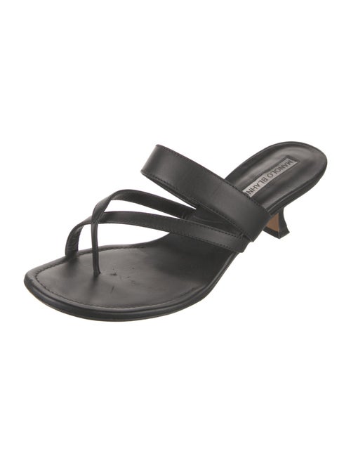 Manolo Blahnik Leather Slides
