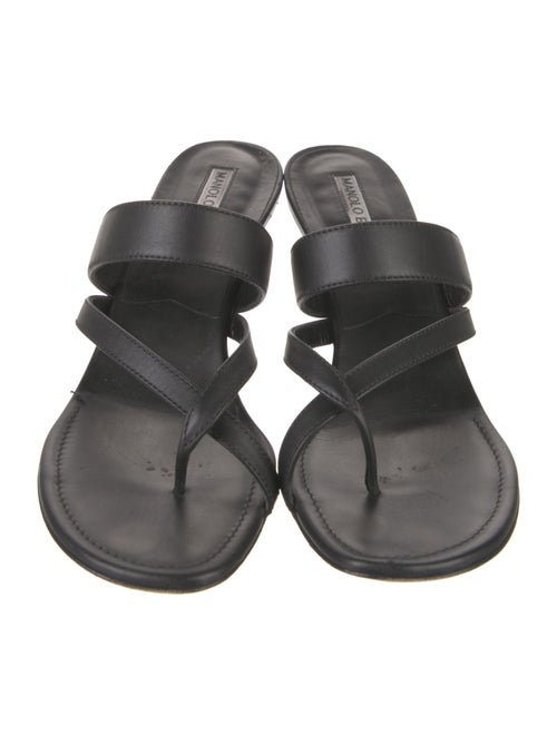 Manolo Blahnik Leather Slides