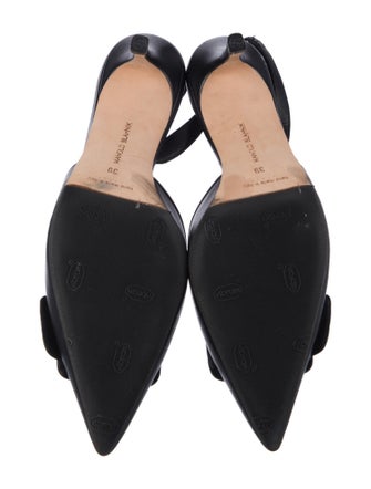 Manolo Blahnik Leather Slingback Pumps