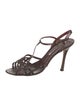 Manolo Blahnik Snakeskin Animal Print T-Strap Sandals