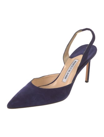 Manolo Blahnik Suede Slingback Pumps