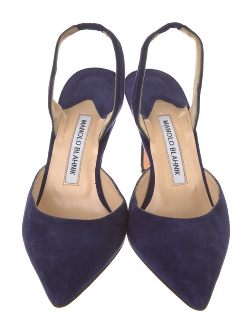 Manolo Blahnik Suede Slingback Pumps