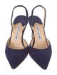 Manolo Blahnik Suede Slingback Pumps
