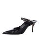 Manolo Blahnik Leather Chain-Link Accents Mules