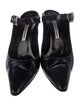 Manolo Blahnik Leather Chain-Link Accents Mules