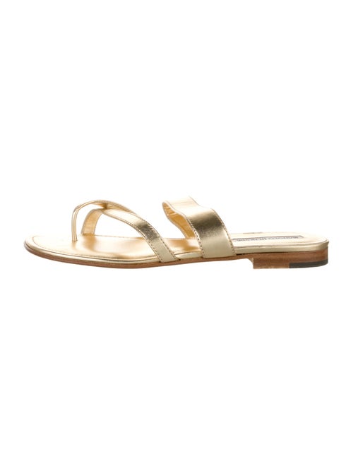 Manolo Blahnik Leather Slides