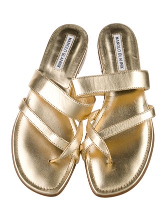 Manolo Blahnik Leather Slides