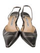 Manolo Blahnik Leather Animal Print Slingback Pumps
