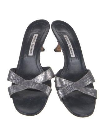 Manolo Blahnik Leather Slides