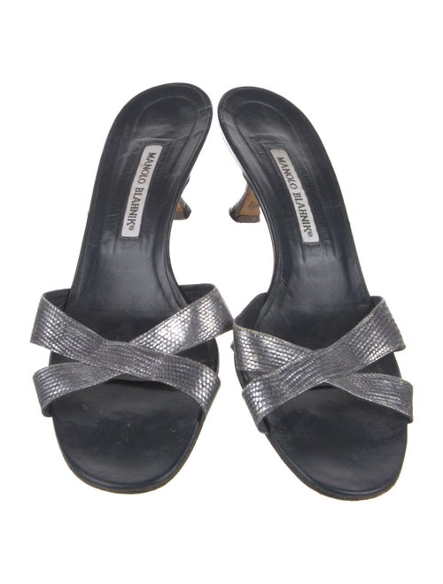Manolo Blahnik Leather Slides