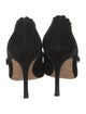 Manolo Blahnik Suede Scalloped Accent Pumps