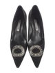Manolo Blahnik Satin Crystal Embellishments Pumps